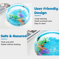 2 Gallon Glass Fish Bowl with Decor - 1 gal fish bowl - image 4