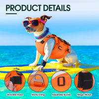 Kuoser Dog Life Jacket, High Flotation Dog Life Vest for Swimming Boating – Essentials for Dogs - A-Safety Orange / L (Chest Girth:22.83-29.53'') - image 3