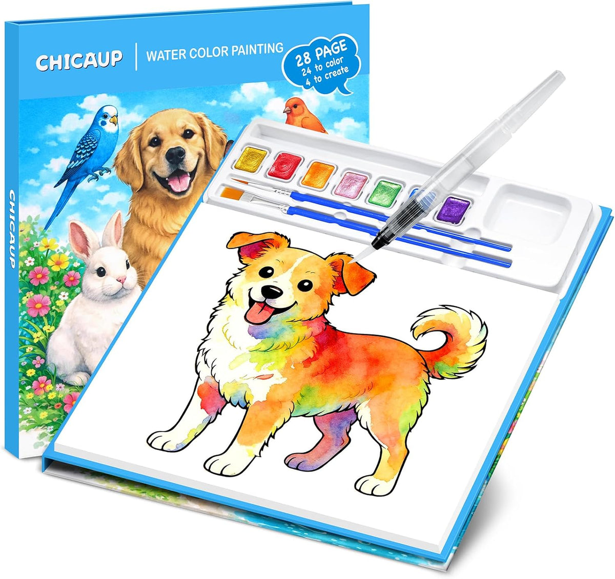 CHICAUP Paint with Water Coloring Books for Kids - Light Blue