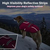 Dog Coats for Large Dogs Waterproof Dog Jacket with Adjustable Fit – Essentials for Dogs - 2XL / Rose Red - image 3