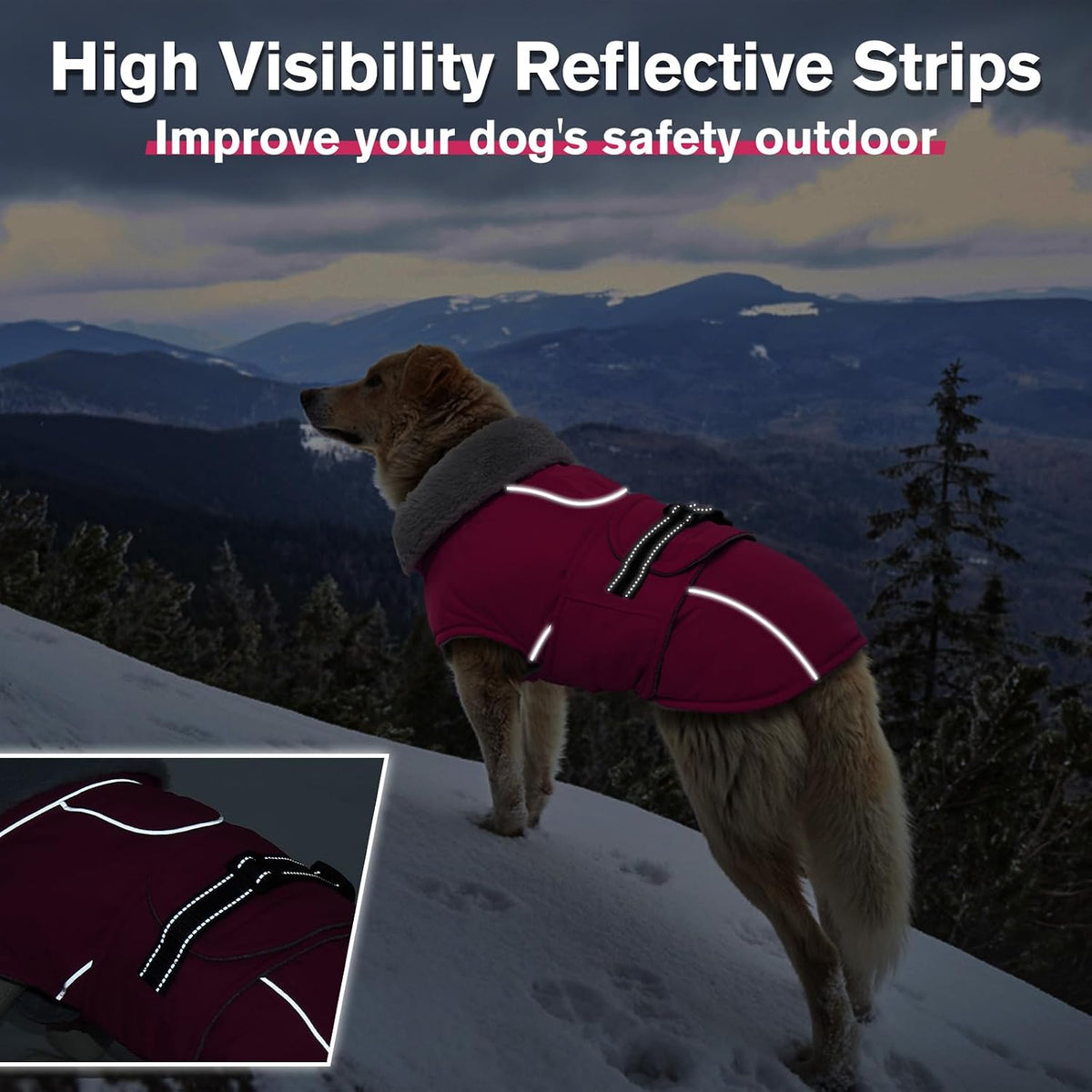 Dog Coats for Large Dogs Waterproof Dog Jacket with Adjustable Fit – Essentials for Dogs - 2XL / Rose Red - image 3