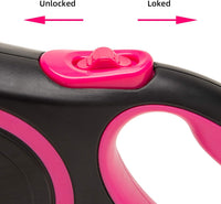 Retractable Dog Leash, 26ft Dog Leash for Small Medium Large Dogs Up to 110lbs, 360° Tangle-Free - 10 ft / Black Pink - image 3