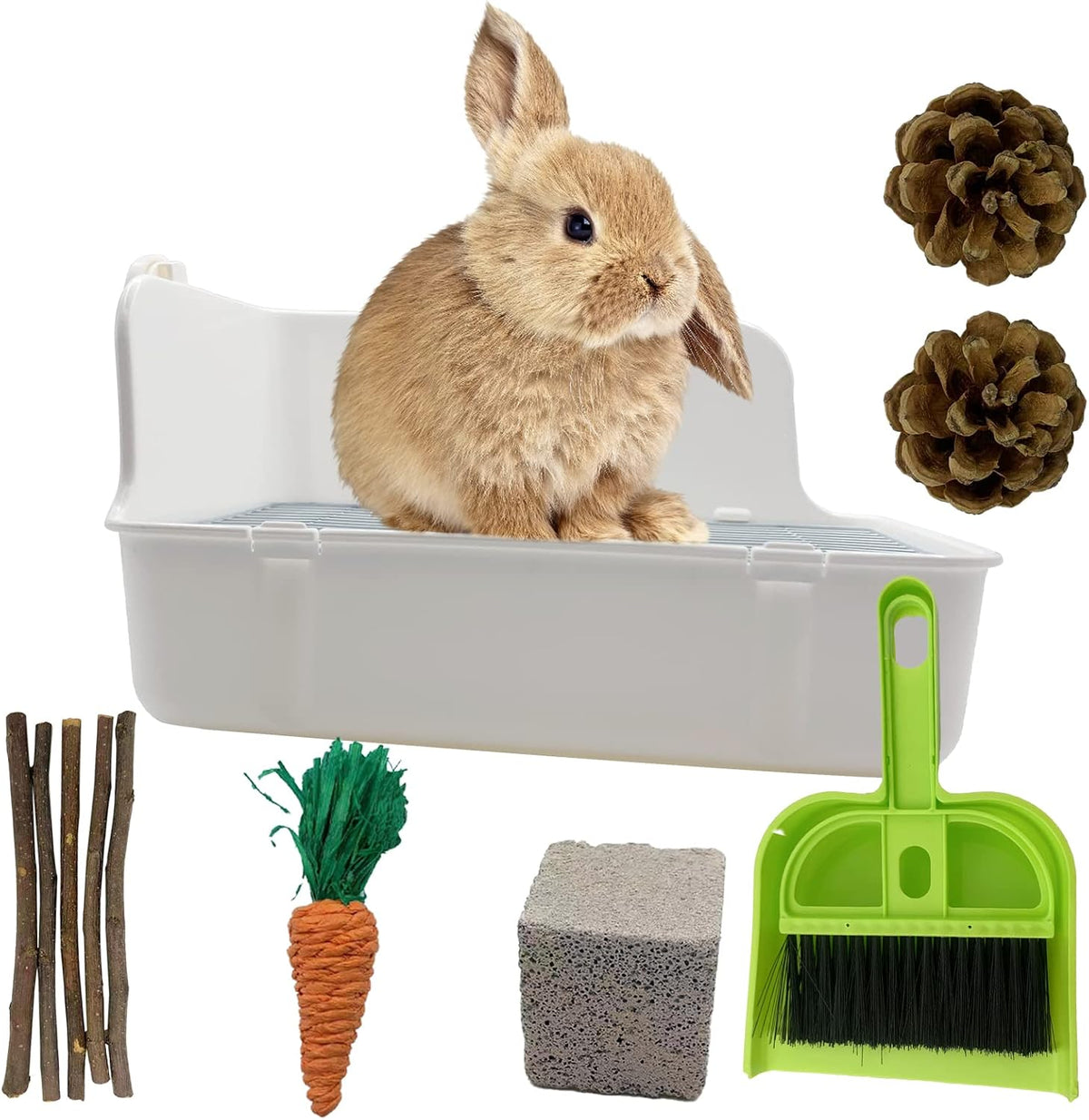 11Pcs Rabbit Litter Box Toilet - White