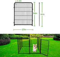 Doorless Dog Digging Fence Barrier,56in(H) 10 Panels Total 22.1 Ft(L), Black Metal Fencing for Yard 4.6ft Tall, Dog Fence Outdoor for Yard, Fences for Garden Beds, Garden Fencing Border
