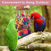 KATUMO Bird Toy, Large Parrot Natural Wooden Blocks Chewing Toy Suits for African Grey Cockatoos - Shredded paper - image 3