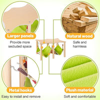Guinea Pigs Hammock with Natural Wooden Stand- Large Hanging Hammock Bed for Piggies Chinchilla Hamster Bunny Ferrets Hiding Sleeping