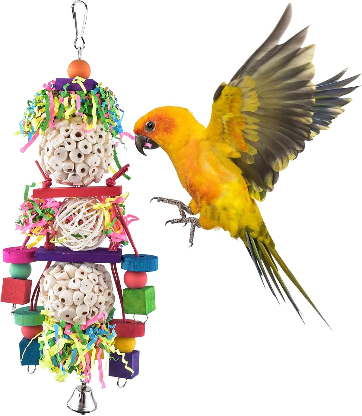 Bissap 2PCS Conure Toys, Foraging Bird Chew Sola Balls Toy for Small Parrot – Essentials for Birds - 1 PCS