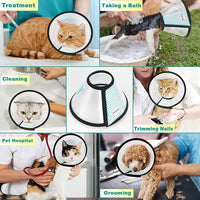 Cat Cone, Adjustable Recovery Pet Cone Elizabethan Collar for Cats Rabbit, 8.1 Inches Cat Cone Collar Soft, Protective Cat Cones to Stop Licking, Lightweight Practical Kitten Cone