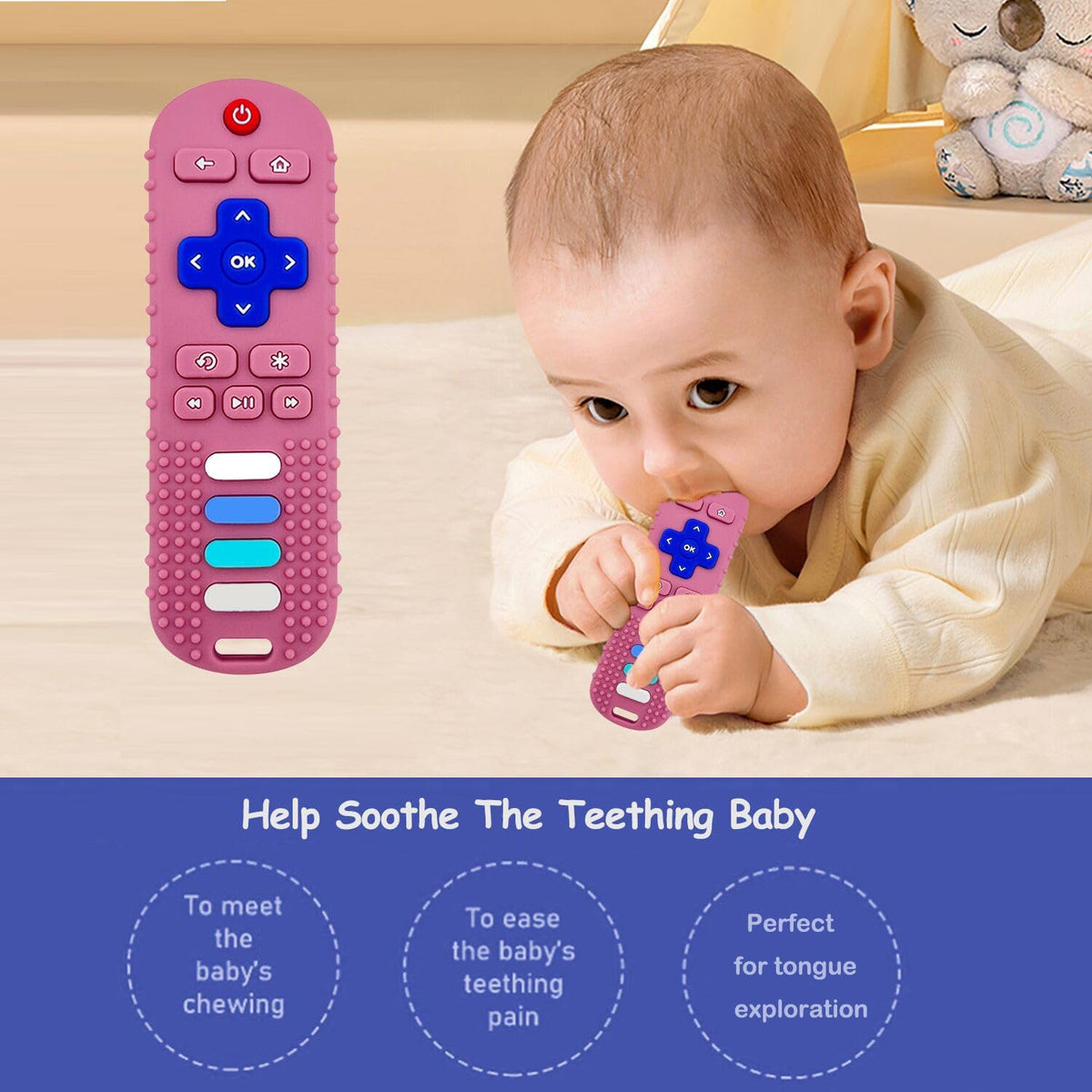ROBBEAR Baby Teething Toys - New-Pink RC 2 / 1 pack - image 3