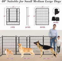 Dog Playpen 40 inch 22 Panels Indoor Outdoor Dog Pen for Large/Medium/Small Dogs Heavy Duty Metal Dog Fence Outdoor for Yard, Puppy Playpen with Door Portable Pet Fence for RV Camping Yard