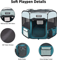 JESPET 61" Pet Dog Playpens - Teal Blue / 61x61x30 Inch (Pack of 1) - image 4