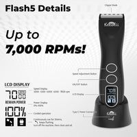 Kenchii Flash 5 Dog Grooming Clipper, Wolf Edition Black - Matte Black - image 3