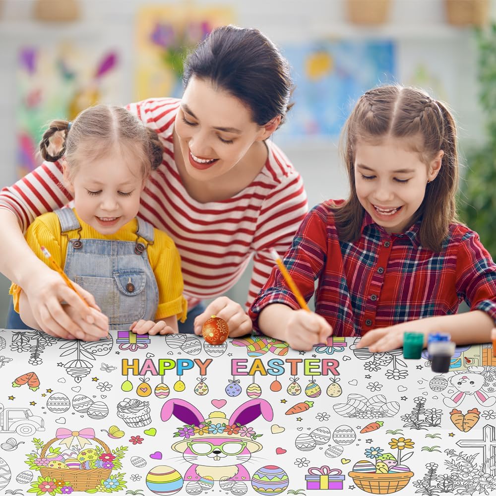 SperinGeen Thanksgiving coloring tablecloth for kids with holiday designs - view 11