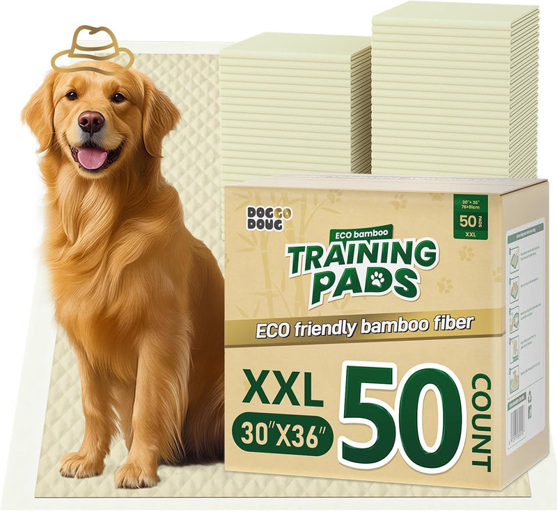Bamboo Small Puppy Pads Pee Pads for Dogs 22"x22" – Essentials for Dogs - 30 x 36 inches (50 Count)