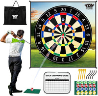 TOY Life chipping golf game mat with sticky balls, scoring zones, sand traps and water hazards