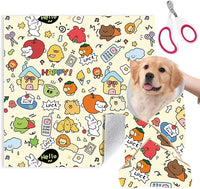Cat Grooming Wrap for Cutting Nails with Cat Nail Clipper, Self-Adherent Wrap for Ear Cleaning, Anti-Runaway/Scratch, Cat Swaddle Wrap for Calming, Yellow