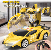 Transform Remote Control Car Toys for Boys 4-6 - Police Car Yellow - image 2