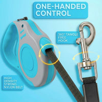 Retractable Dog Leash Lightweight 10/16FT Leash with Non-Slip Handle - Gray Blue / 16 FT - image 2