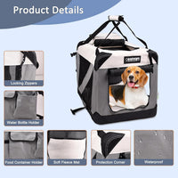 JESPET 3 Door Soft Dog Crates Kennel - 7-Light Grey / Large(30"L x 21"W x 23"H) - image 4