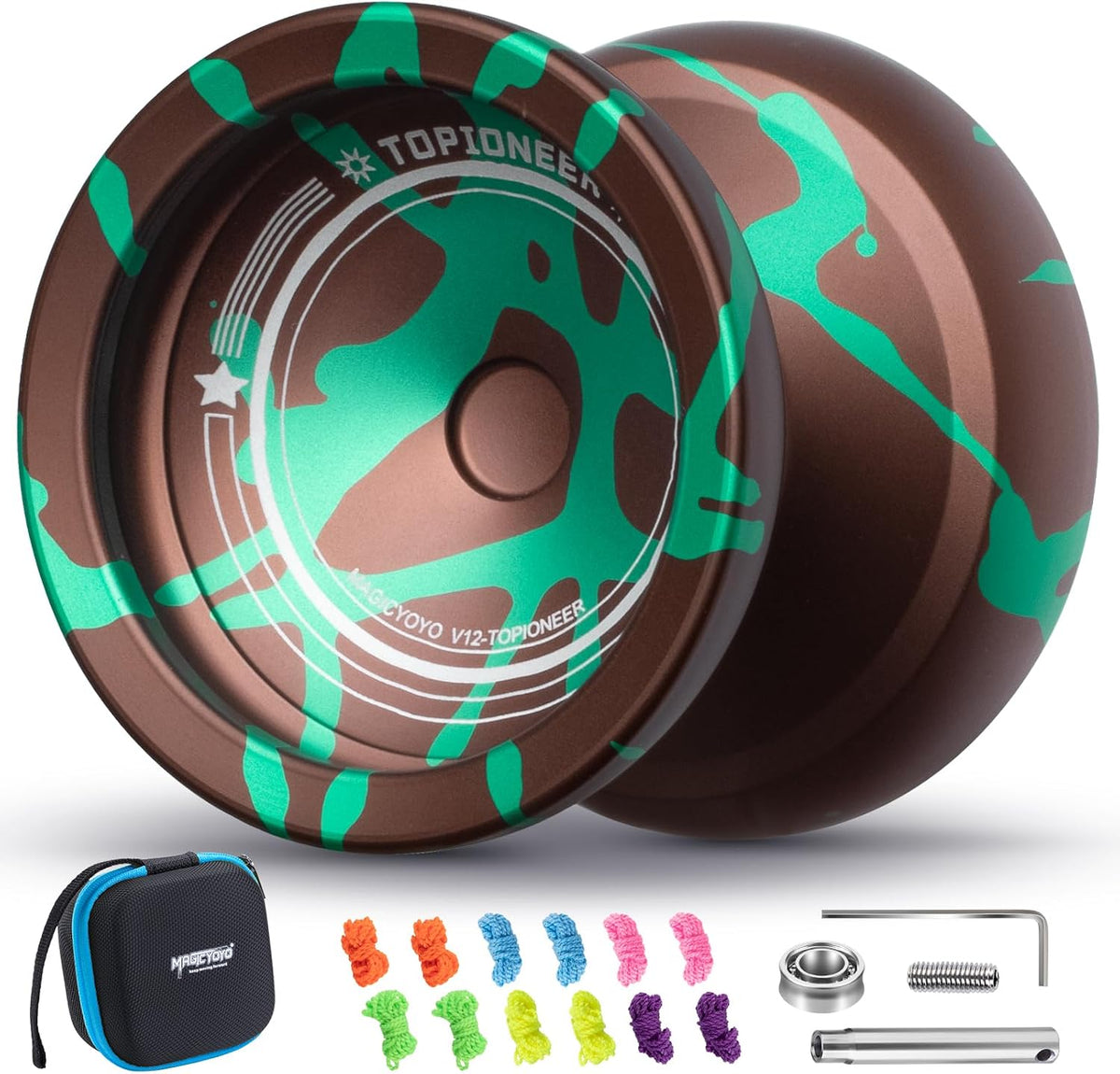 MAGICYOYO V12 Finger Spin Yoyo - Brown Green