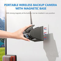 Magnetic Solar Wireless Backup Camera HD1080P 3 Mins DIY Installation DVR 7" IPS Monitor Rechargeable Reverse Camera System for Hitching Gooseneck Horse Trailer Fifth Wheels/Car RV Camper AP7