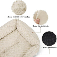Rectangle Washable Orthopedic Dog Bed for Small - S(20"x 19"x 6") / Cream - image 3