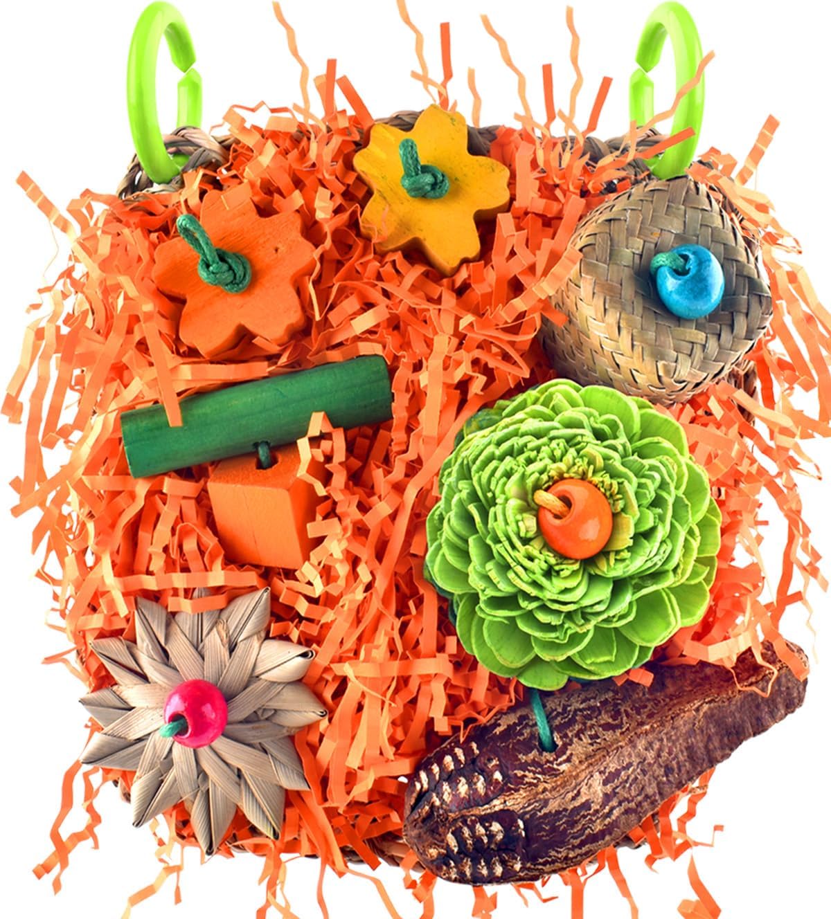 KATUMO Bird Toys, Grass Mat Foraging Climb Toy for Parakeet Cockatiel – Essentials for Birds - Orange