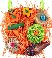 KATUMO Bird Toys, Grass Mat Foraging Climb Toy for Parakeet Cockatiel – Essentials for Birds - Orange