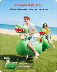 QPAU Inflatable Dinosaur Bouncy Hopper Toy - Dinosaur / 2 Pack - image 4