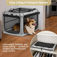 PETSFIT Portable Dog Crate for Medium Large Dogs - 24.0"L x 18.0"W x 17.0"H / Light Gray(With Mat) - image 4