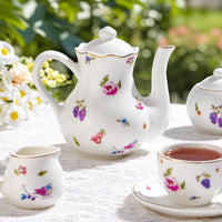 TUZT Tea Party Set for Little Girls Ages 3-8 - White Floral - image 3