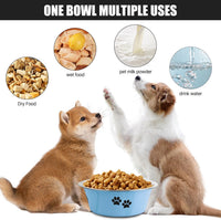 Stainless Steel Dog Bowls - Blue / 6.6 Cups/53 OZ - image 2