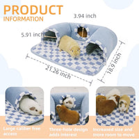 Guinea Pig Hideout Tunnel with Warm Bed for Small Pet 3 Cave Small - blue - image 3