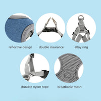Dog Harness with Leash Set, No Pull Adjustable Step in Pet Vest – Essentials for Dogs - Blue / L - image 2