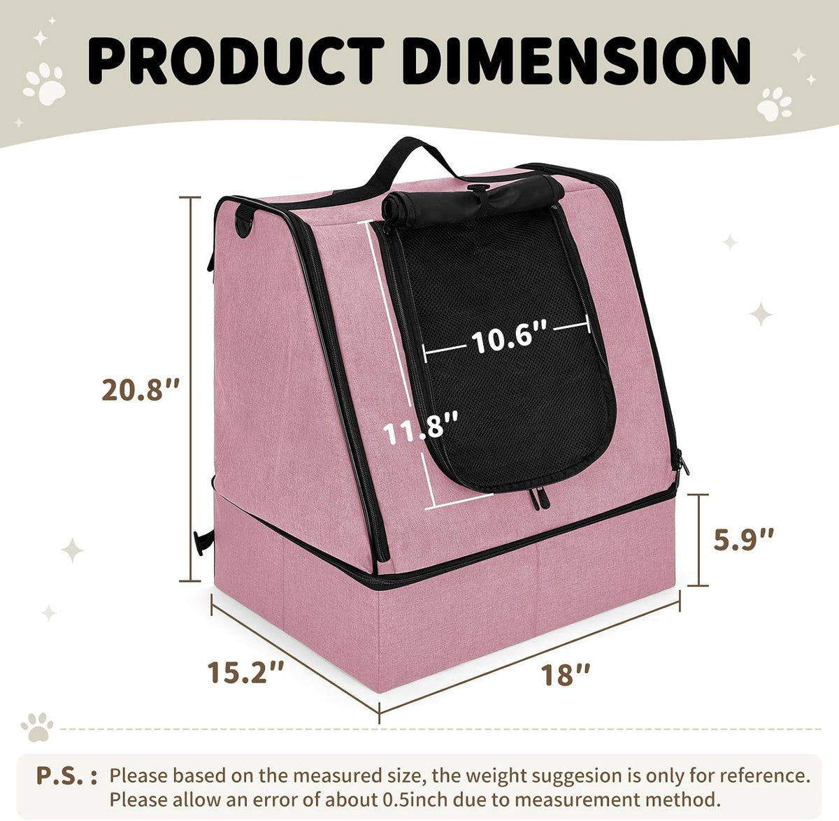 apollo walker Portable Cat Litter Box With Waterproof bag and Lid - Pink / Medium - image 2