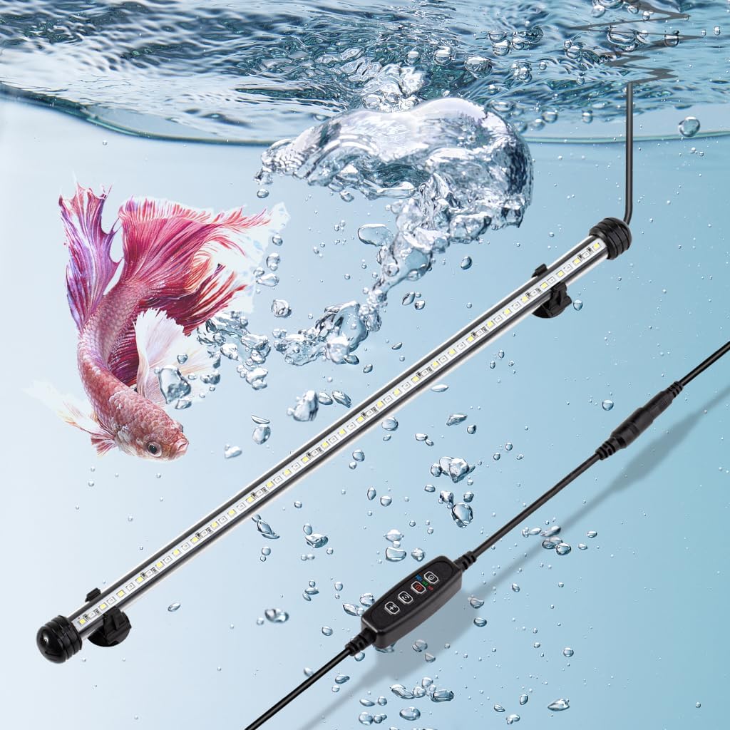 DaToo 4W 7.5inch Submersible Aquarium Light Underwater Fish Tank - 10W 18.5inch (With Timer&Dimmer)
