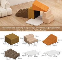 BanaSuper 6-piece foam climbing blocks playset for toddlers with soft fabric covers - view 8