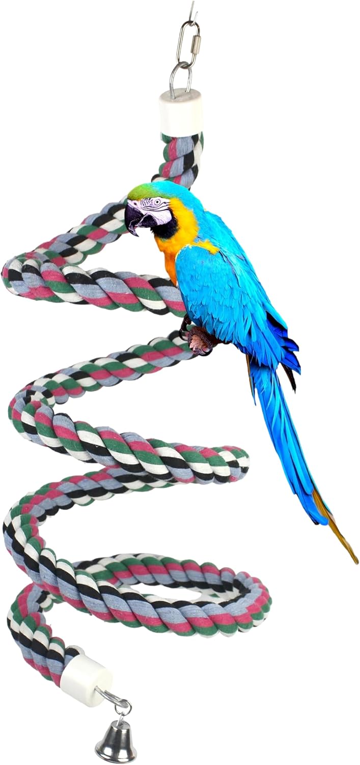 94.4inch Length Colorful Cotton Bendable Rope Perch Swing Bird Chew - 94.4'x1pc
