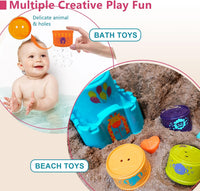 WOWOHAGE baby stacking cups with animals, shape blocks, castle sorter and frog - view 3