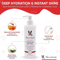 Warren London Hydrating Butter Leave in Pet Conditioner for Dogs | Lotion for Skin and Coat | Aloe Puppy & Dog Conditioner for Hair Detangler, Dry Skin, & Dandruff | Unscented 8oz