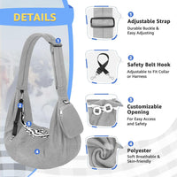 SlowTon Dog Carrier Sling - D-Light Grey Knitted Fabric / For Pets 6-12lbs - image 2