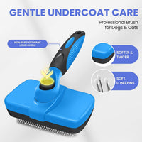 Self Cleaning Shedding Brush, Cats, and Puppies - Blue - image 3