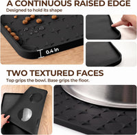 Silicone Pet Food Mat, Extra Large 34x22 Inch - Black / 24"L x 16"W - image 4