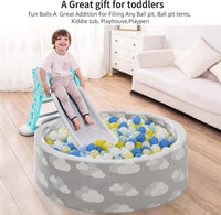 Star Ball Pit Balls for Toddlers, Ball Pool Play Tent - Blue Yellow White / 100 - image 2