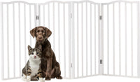 Pet Gate, 3-Panel Indoor Foldable Dog Fence for Stairs, Hallways - White / 4 Panel