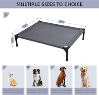 pettycare Elevated Outdoor Dog Bed - Dog Cots for Small Pet, Heavy Duty Raised Cot Waterproof, Cooling Pets Bed with Washable Durable Teslin Mesh and Non Slip Feet, 28 Inches, Grey