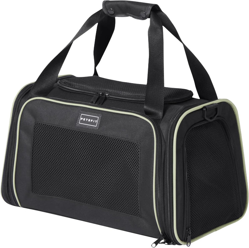 Petsfit Cat Carrier Airline Approved, 17.5×10.5×10.5 in - 17.5"L x 10.5"W x 10.6"H / Black