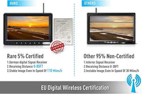 Digital Wireless Backup Camera System Kit, IP69K Waterproof Wireless 2 Rear View Camera + 7’’ LCD Dual Split Monitor for RV/Truck/Bus/Camper/Trailer (WX02)