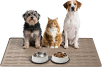 Large Dog Mats for Food and Water - Light Brown / 40"L x 30"W