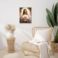 Christian Jesus Wall Art Religion Canvas Wall Decor Prints Framed Painting Jesus Pictures Gifts Artwork for Bathroom Living Dining Church 16"x20"